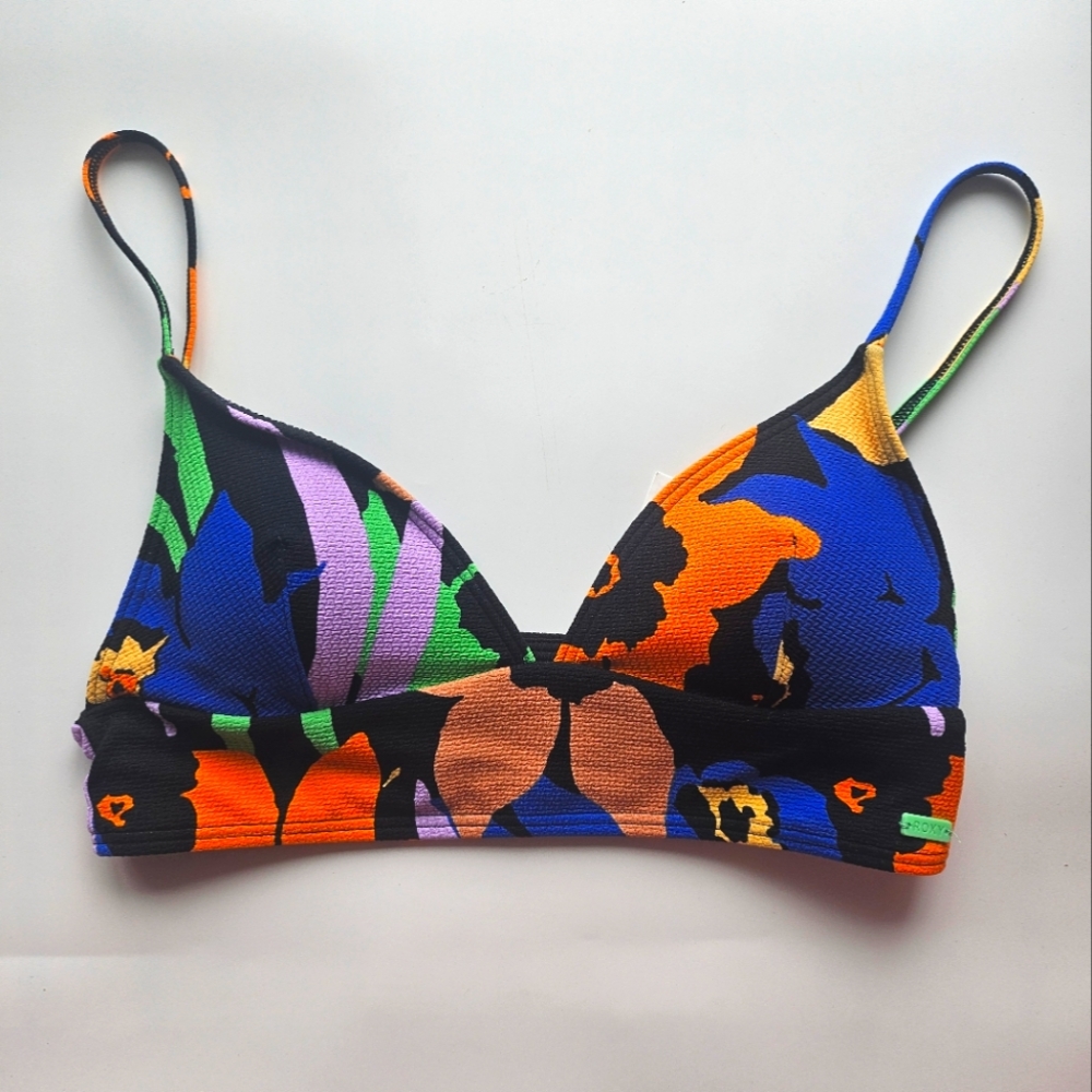 Roxy Black and Green Bikini Top